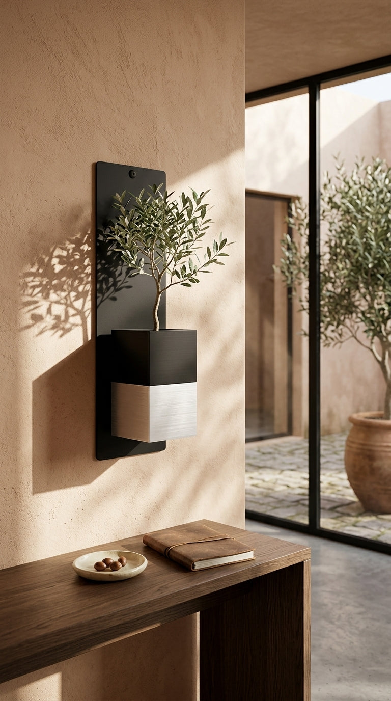 eclance-decoration-interieur-vegetal-mur-vegetal-modulaire-1-cube-cache-pot-le-cube-bicolore-noir-et-blanc-pour-pot-6cm-olivier-console-noyer-jardin-mediterraneen