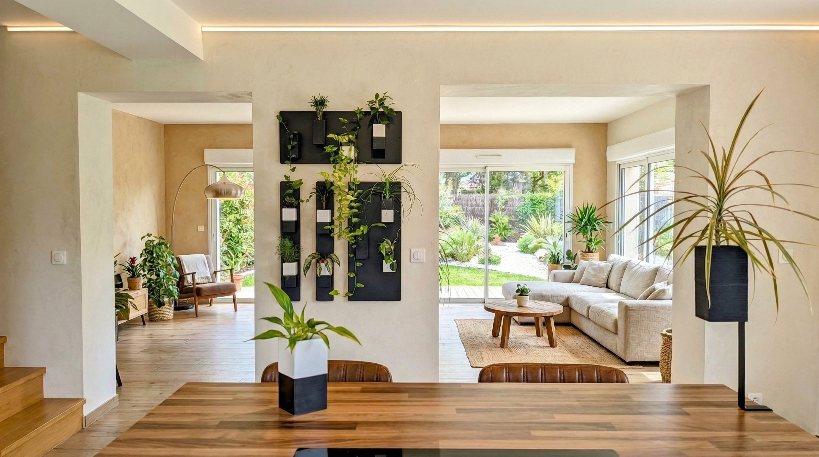 eclance-mur-vegetal-modulaire-et-cache-pot-le-cube-6cm-noir-blanc-bicolore Bild
